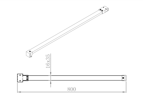 Sapho POLYSAN MODULAR 800 kiegészítő merevítő, króm MSBR4