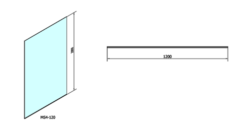 Sapho POLYSAN MODULAR 120 WALK-IN zuhanyfal térbeli elhelyezéshez, króm MS4-120