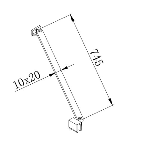 Sapho POLYSAN MODULAR SHOWER 750 mozgatható merevítő, króm MSBR5