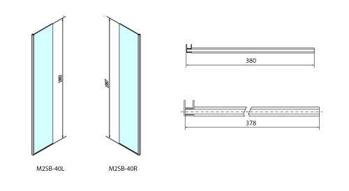 Sapho POLYSAN MODULAR 400 L típusú 2/2 fix balos oldalfal, króm MS2B-40L