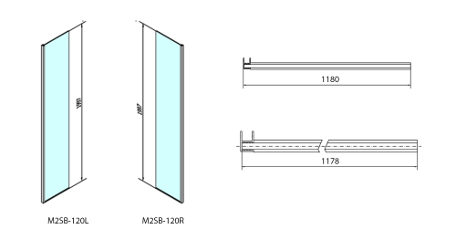 Sapho POLYSAN MODULAR 1200 L típusú 2/2 fix jobbos oldalfal, króm MS2B-120R