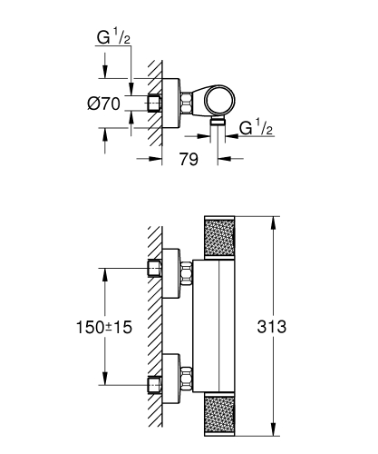 Grohe Precision Feel termosztátos zuhanycsaptelep 34790000