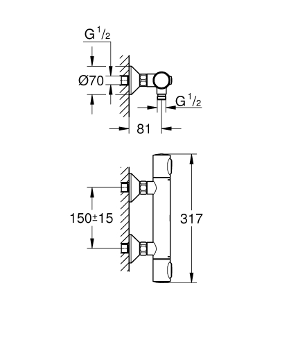 Grohe Precision Flow termosztátos zuhanycsaptelep 34840000