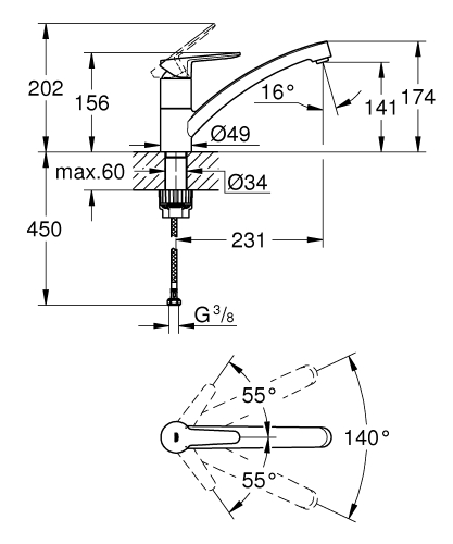 Grohe StartEco egykaros mosogatócsap 31685000