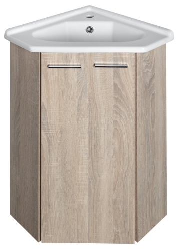 Sapho AQUALINE ZOJA 39x74x39cm mosdótartó szekrény sarokba, platina tölgy 50344