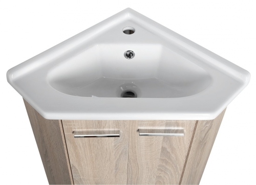 Sapho AQUALINE ZOJA 39x74x39cm mosdótartó szekrény sarokba, platina tölgy 50344