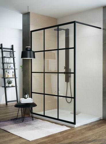 Wasserburg VETRO BLACK 120 Walk-in zuhanyfal, fekete 25266-120