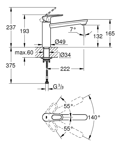 Grohe Start Flow egykaros mosogatócsap 1/2″ 31691000