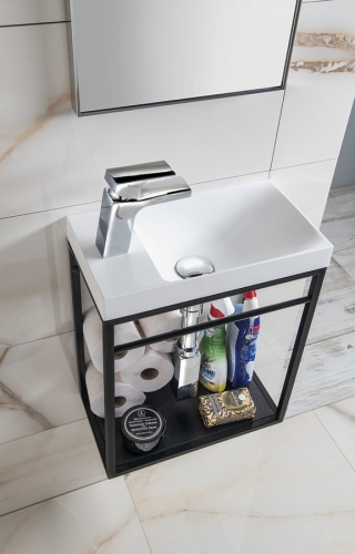 Sapho AGOS 40x22cm öntöttmárvány mosdó, fehér AS400