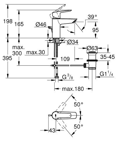 Grohe Start egykaros mosdócsaptelep S-es méret 24209002