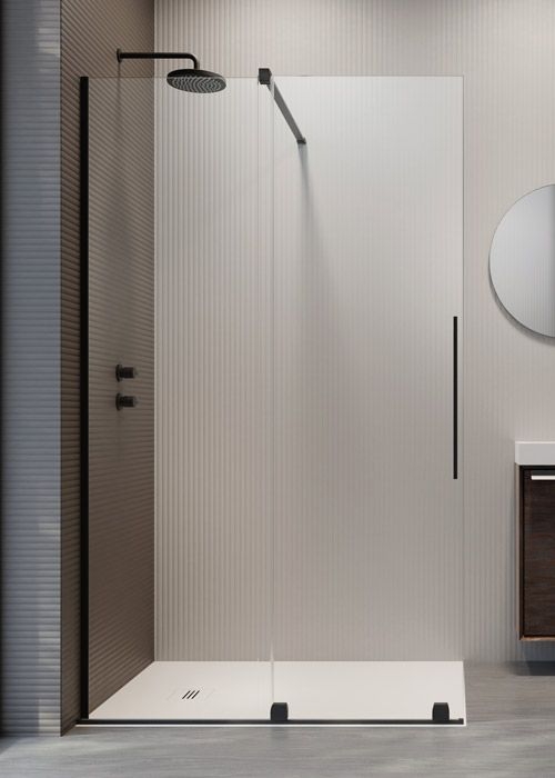 Radaway Furo Black Walk-in 160 bal fekete zuhanyfal 10106838-54-01L, 10110794-01-01