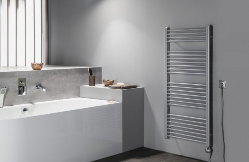 Sapho AQUALINE 600x1320mm egyenes fürdőszobai radiátor, strukturált ezüst ILS36E