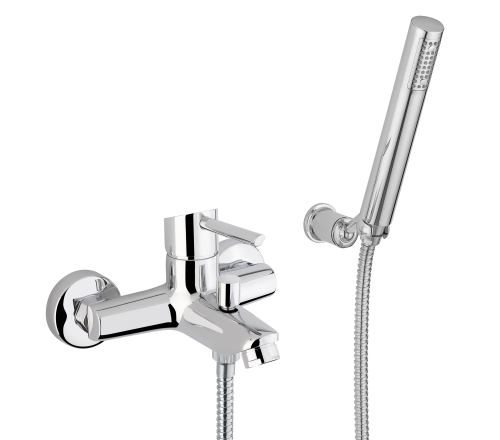 Bugnatese Smart kádcsaptelep zuhanyszettel, fényes fekete/króm 2102CNL
