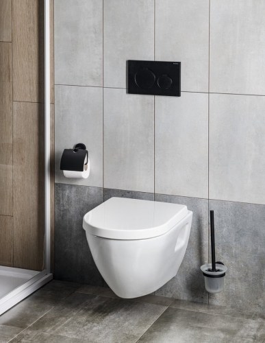 Sapho AQUALINE SAMBA fedeles WC-papírtartó, fekete SB207