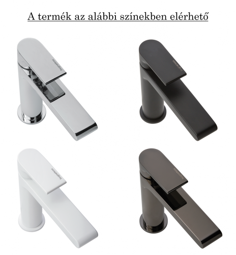 Bugnatese SMART fal alatti mosdócsaptelep 22 cm kifolyóval klikk-klakk leeresztővel, matt fehér 2146SCOP