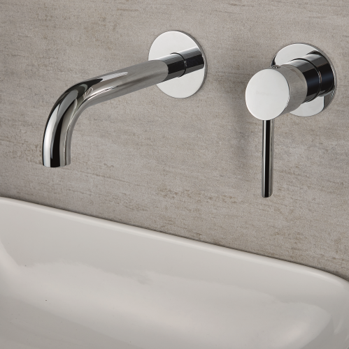 Bugnatese SMART fal alatti mosdócsaptelep 22 cm kifolyóval klikk-klakk leeresztővel, matt fehér 2146SCOP