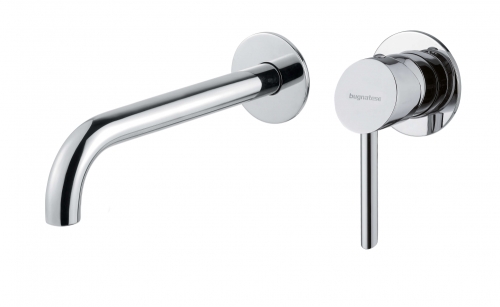 Bugnatese SMART Fal alatti mosdócsaptelep 22 cm kifolyóval klikk-klakk leeresztővel, matt fekete 2165SCOP