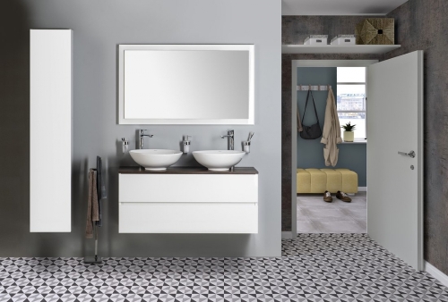 Sapho FLUT 120x70m keretes LED tükör, fehér FT120