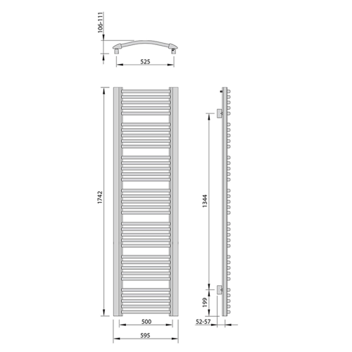 Sapho EGEON 595x1742mm fürdőszobai radiátor, fehér EG617