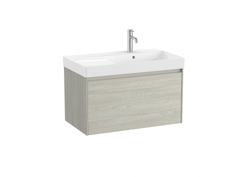 Roca Ona 80 cm fürdőszoba bútor jobbos mosdóval, világos tölgy A851719512