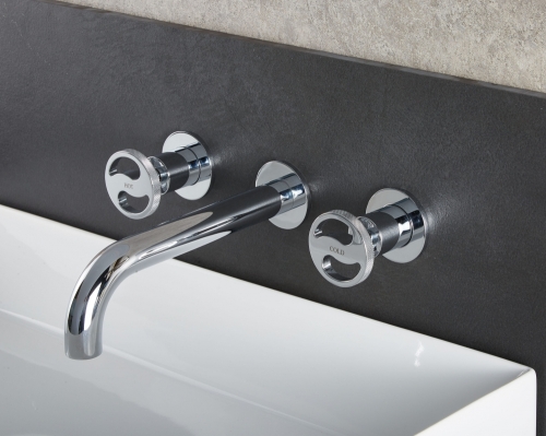 Bugnatese MILLENOVECINQUANTA fal alatti mosdócsaptelep 22 cm kifolyóval klikk-klakk leeresztővel, fényes foszforszürke 4569SCNF