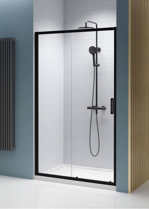Radaway Premium Pro Black DWJ fekete zuhanyajtó balos, 110 cm 1014110-54-01L