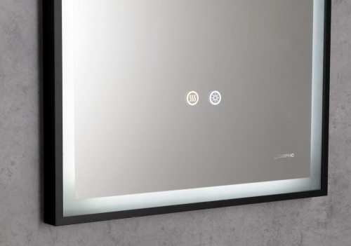 Sapho SORT 60x80cm tükör LED világítással, matt fekete SJ080