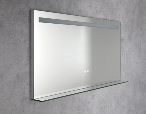 Sapho BRETO 120x60cm tükör LED világítással, üvegpolccal BE120