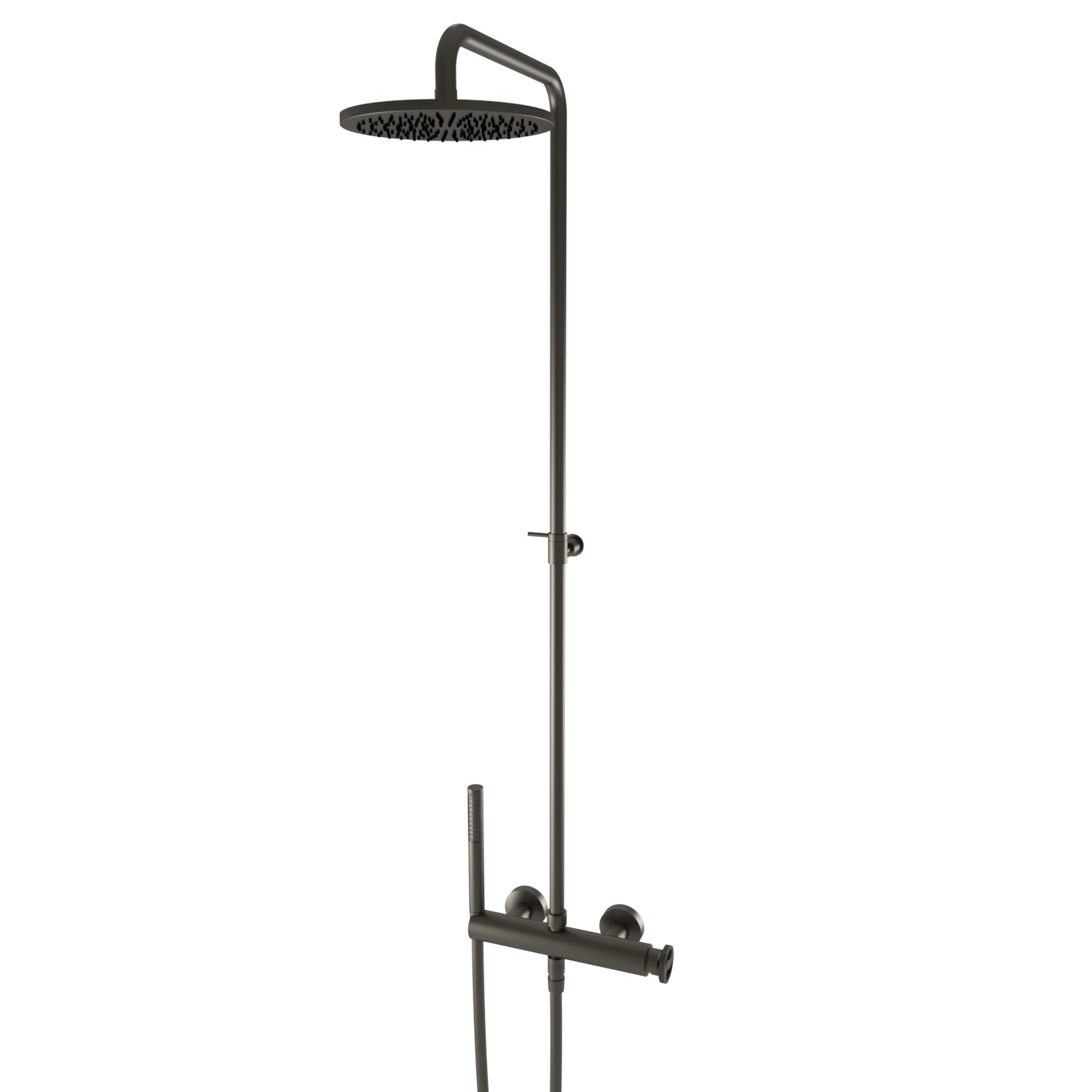 Bugnatese MILLENOVECINQUANTA esőztető rendszer fej és kézizuhannyal, grafit fekete 4642CGF