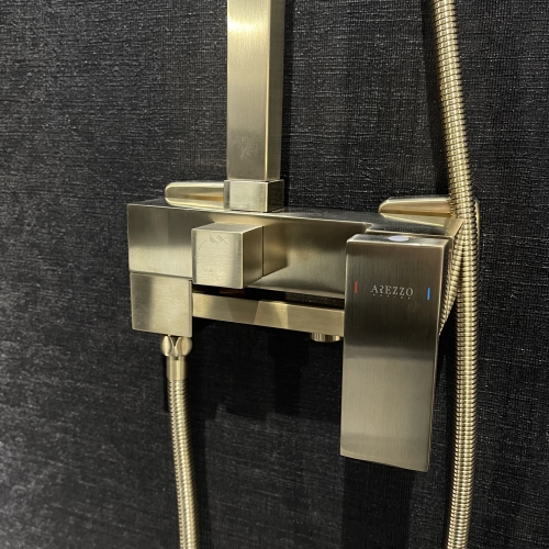 AREZZO design CUBEFIELD zuhanyrendszer kádbeömlővel, arany AR-4412G