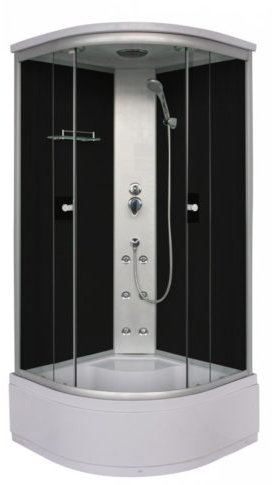 Sanotechnik Java hidromasszázs zuhanykabin, fekete hátfallal 90x90 cm PC50