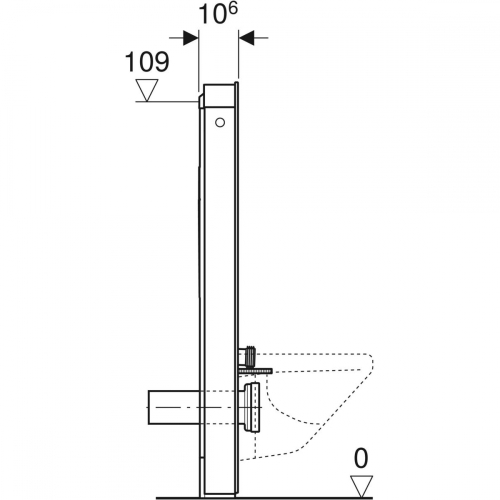 Geberit Monolith 114 szanitermodul fali WC-hez, palahatású kőanyag/alumínium fekete króm 131.031.00.5