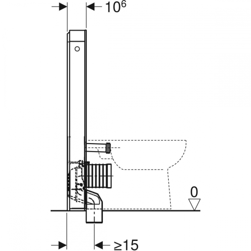 Geberit Monolith Plus 101 szanitermodul talpon álló WC-hez, palahatású kőanyag/alumínium fekete króm 131.202.00.7