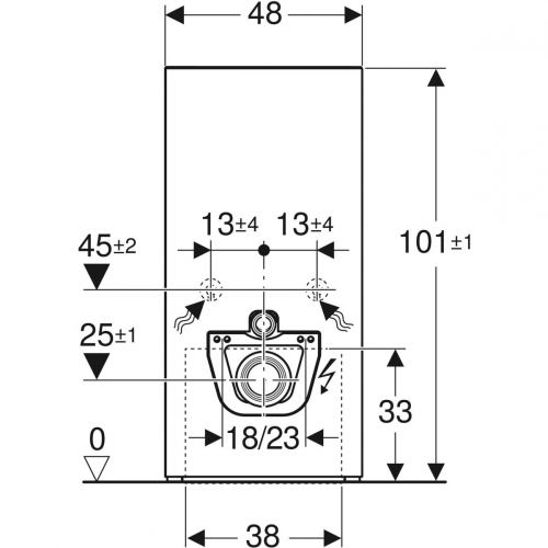 Geberit Monolith Plus 101 szanitermodul fali WC-hez, betonhatású kőanyag/alumínium 131.221.JV.7