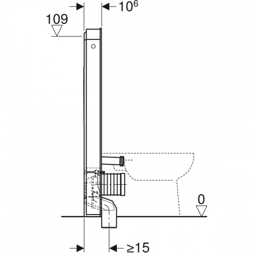 Geberit Monolith Plus 114 szanitermodul talpon álló WC-hez, palahatású kőanyag/alumínium fekete króm 131.233.00.7