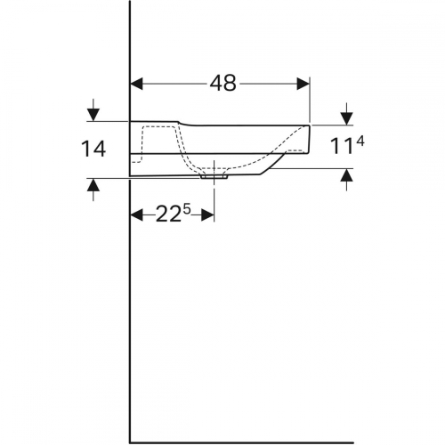 Geberit Xeno 90x48 cm KeraTect mosdó csaplyuk nélkül, fehér 500.532.01.1