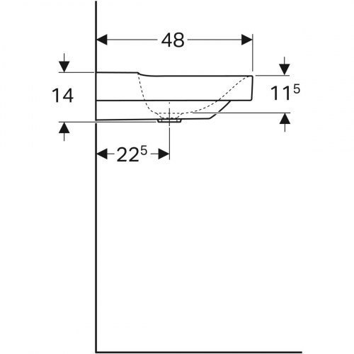 Geberit Xeno 120x48 cm KeraTect mosdó csaplyuk nélkül, fehér 500.552.01.1