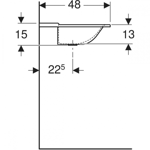 Geberit Xeno 160x48 cm mosdó, matt fehér 500.279.00.1