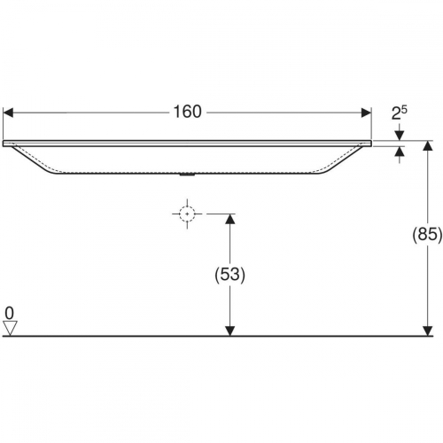 Geberit Xeno 160x48 cm mosdó csaplyuk nélkül, matt fehér 500.278.00.1