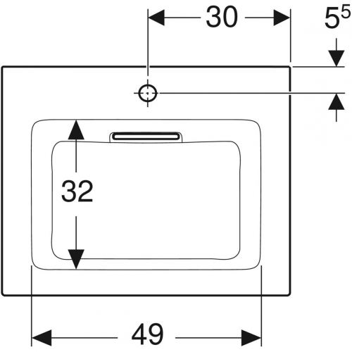 Geberit ONE 60x48 cm KeraTect mosdó, fehér 505.002.00.1