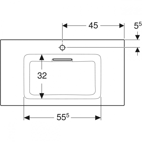 Geberit ONE 90x48 cm KeraTect mosdó, fehér 505.006.00.1