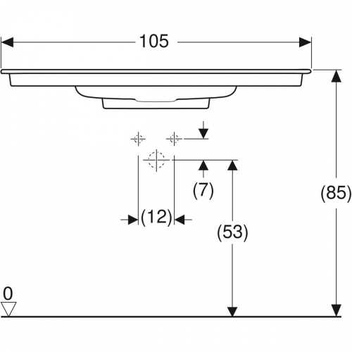 Geberit ONE 105x48 cm KeraTect mosdó, fehér 505.015.00.1