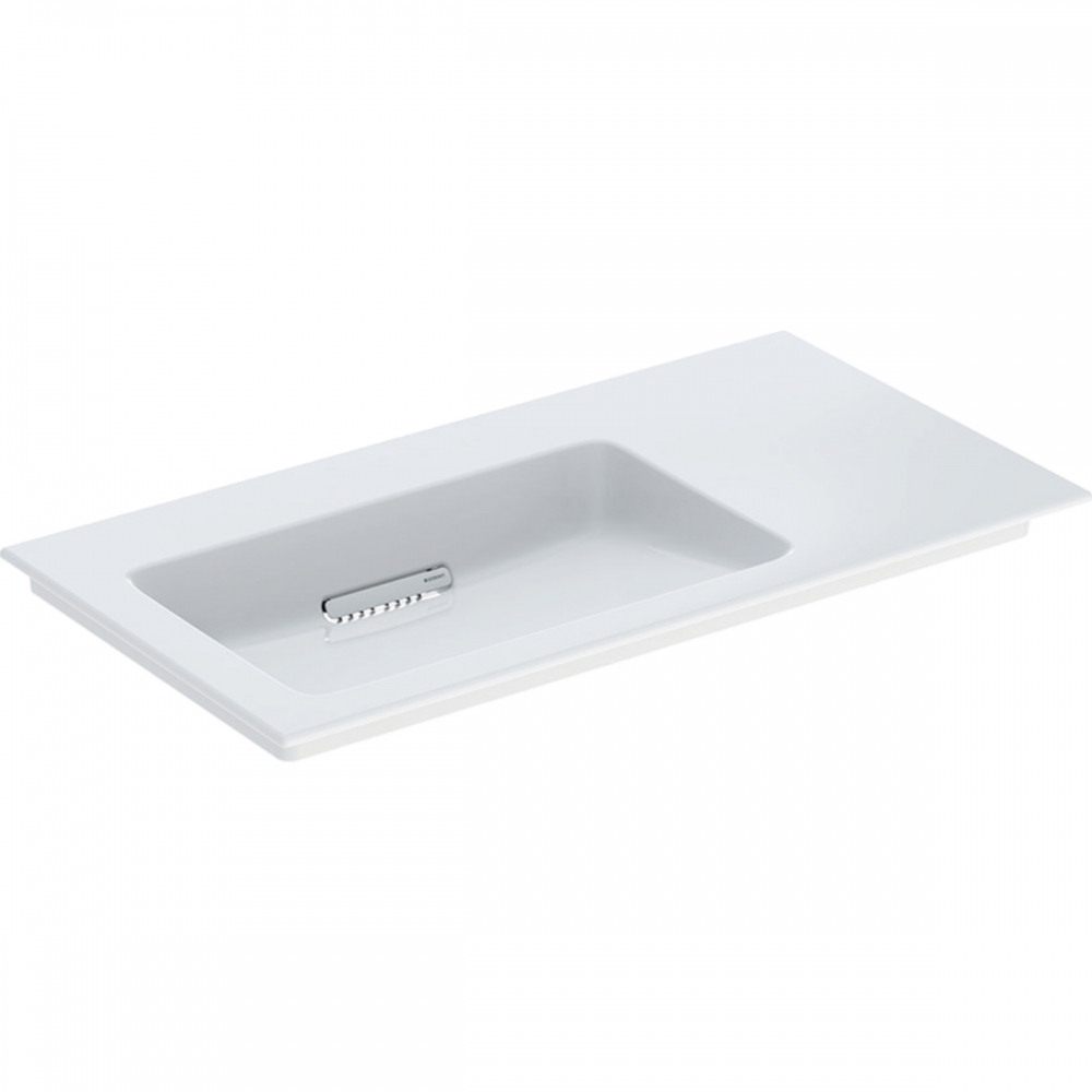 Geberit ONE 90x48 cm KeraTect mosdó csaplyuk nélkül, jobb oldali pakolófelülettel, fehér 505.008.00.1