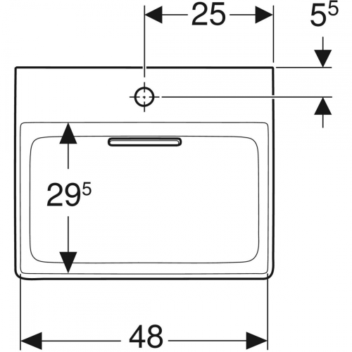 Geberit ONE 50x48 cm KeraTect mosdó, fehér 505.019.00.1