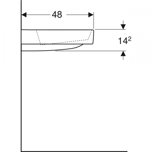 Geberit ONE 105x48 cm KeraTect mosdó, fehér 505.046.00.1