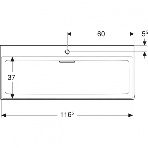 Geberit ONE 120x48 cm KeraTect mosdó, fehér  505.048.00.1