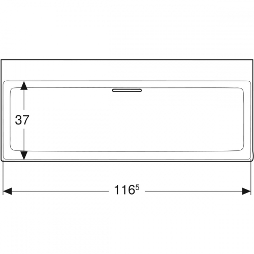 Geberit ONE 120x48 cm KeraTect mosdó csaplyuk nélkül, fehér 505.047.00.1