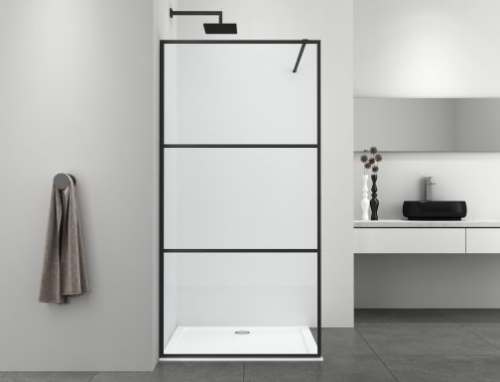 Sanotechnik SMART zuhanyfal, matt fekete, 100 cm AC100B