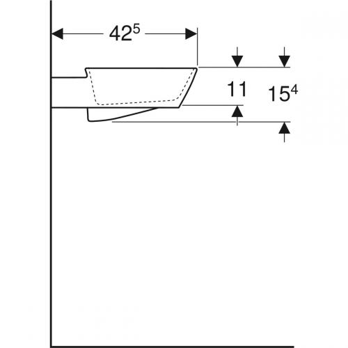 Geberit ONE 50x42,5 cm KeraTect pultra ültethető mosdó, fehér 505.051.00.1