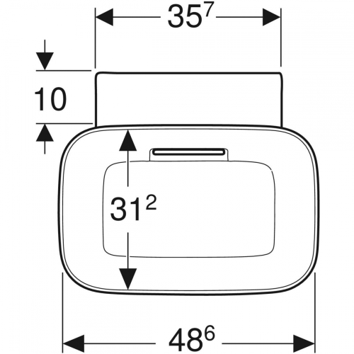 Geberit ONE 50x42,5 cm KeraTect pultra ültethető mosdó csaplyuk nélkül, fehér 505.050.00.1